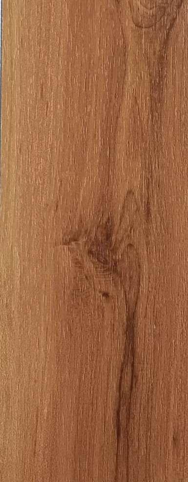 Brown wood grain laminate with textured finish and visible wood knots and grain pattern