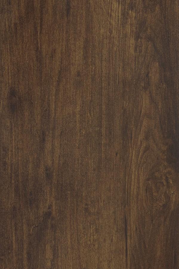 Brown wood grain laminate with suede finish, showing wood texture and grain pattern in dark brown color