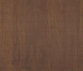 Brown wood grain laminate with textured finish and visible wood pattern and knots