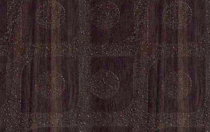 Brown wood grain laminate with textured finish and circular pattern, showing wood-like appearance with subtle sparkle