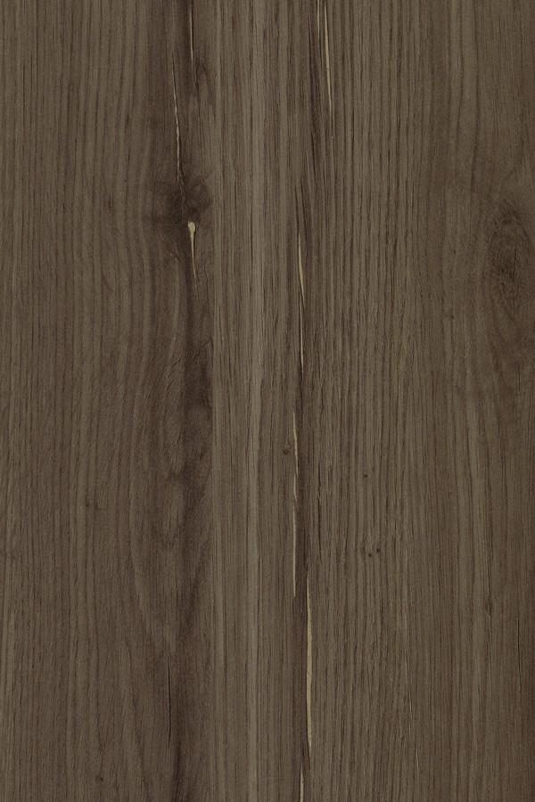 Brown wood grain laminate with textured finish and visible wood pattern and knots.