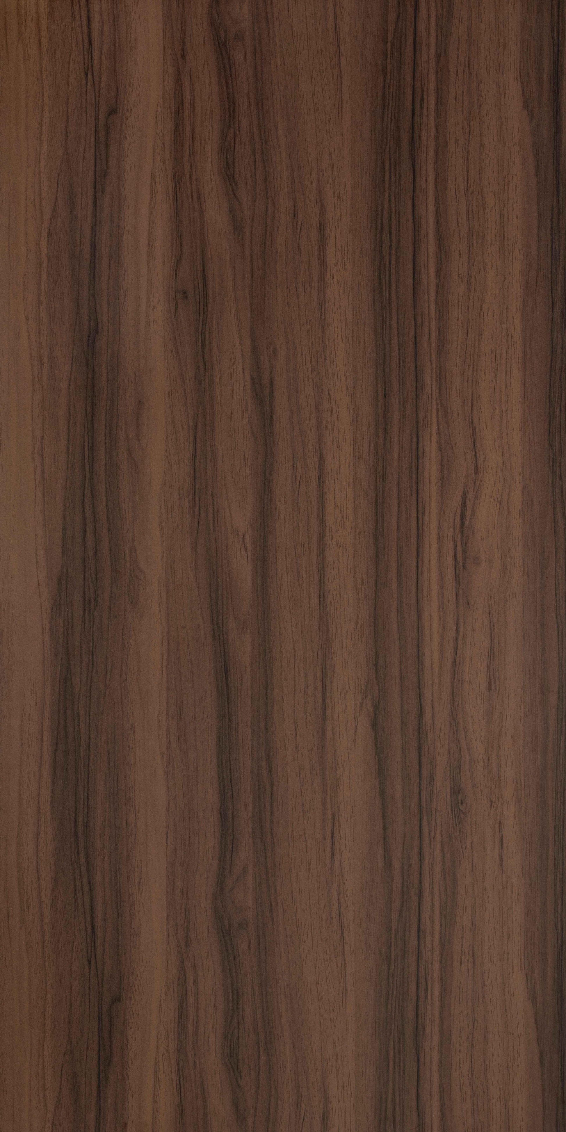 Brown wood grain laminate with textured finish and vertical wood pattern.