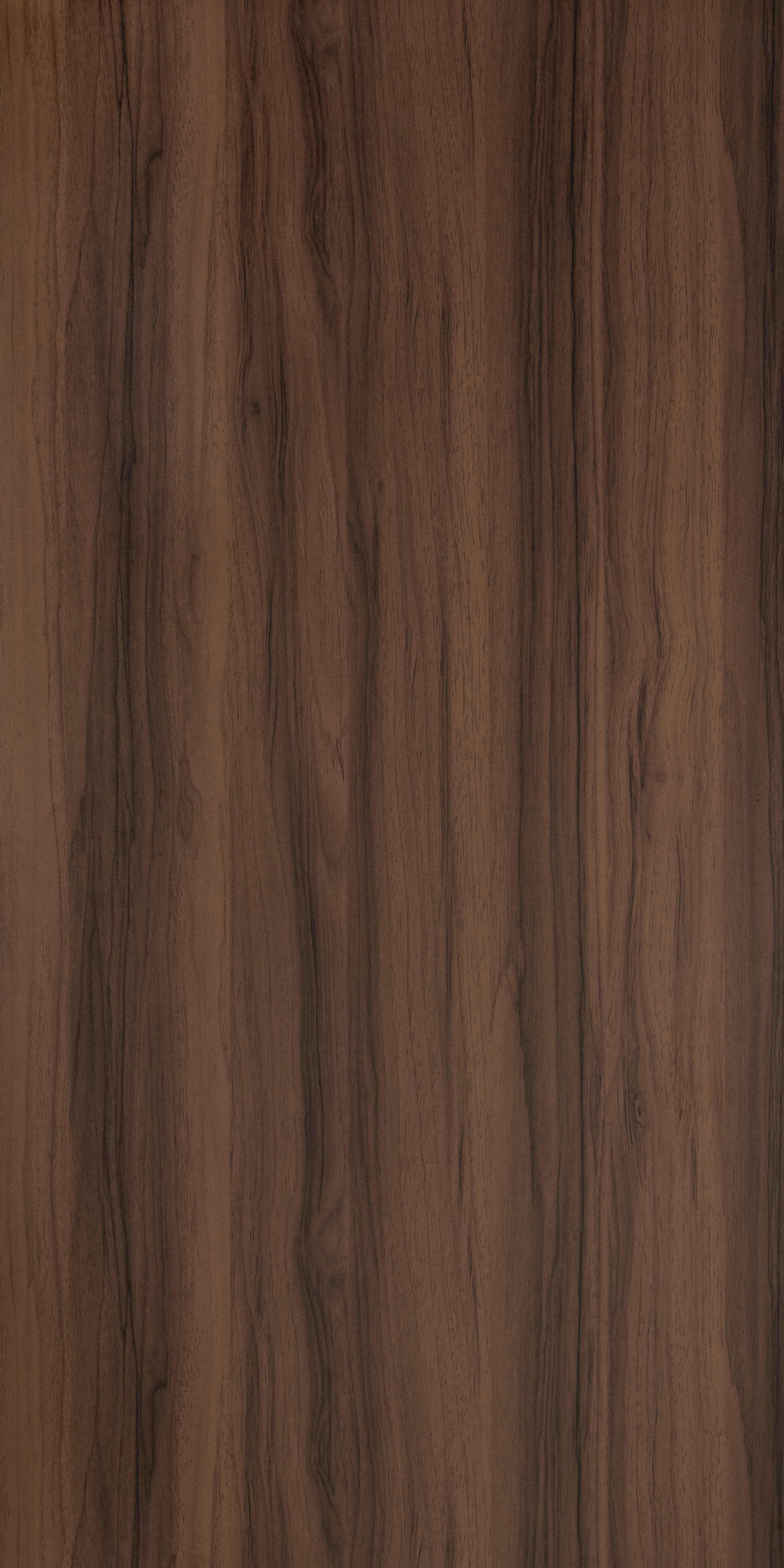 Brown wood grain laminate with textured finish and vertical wood pattern.