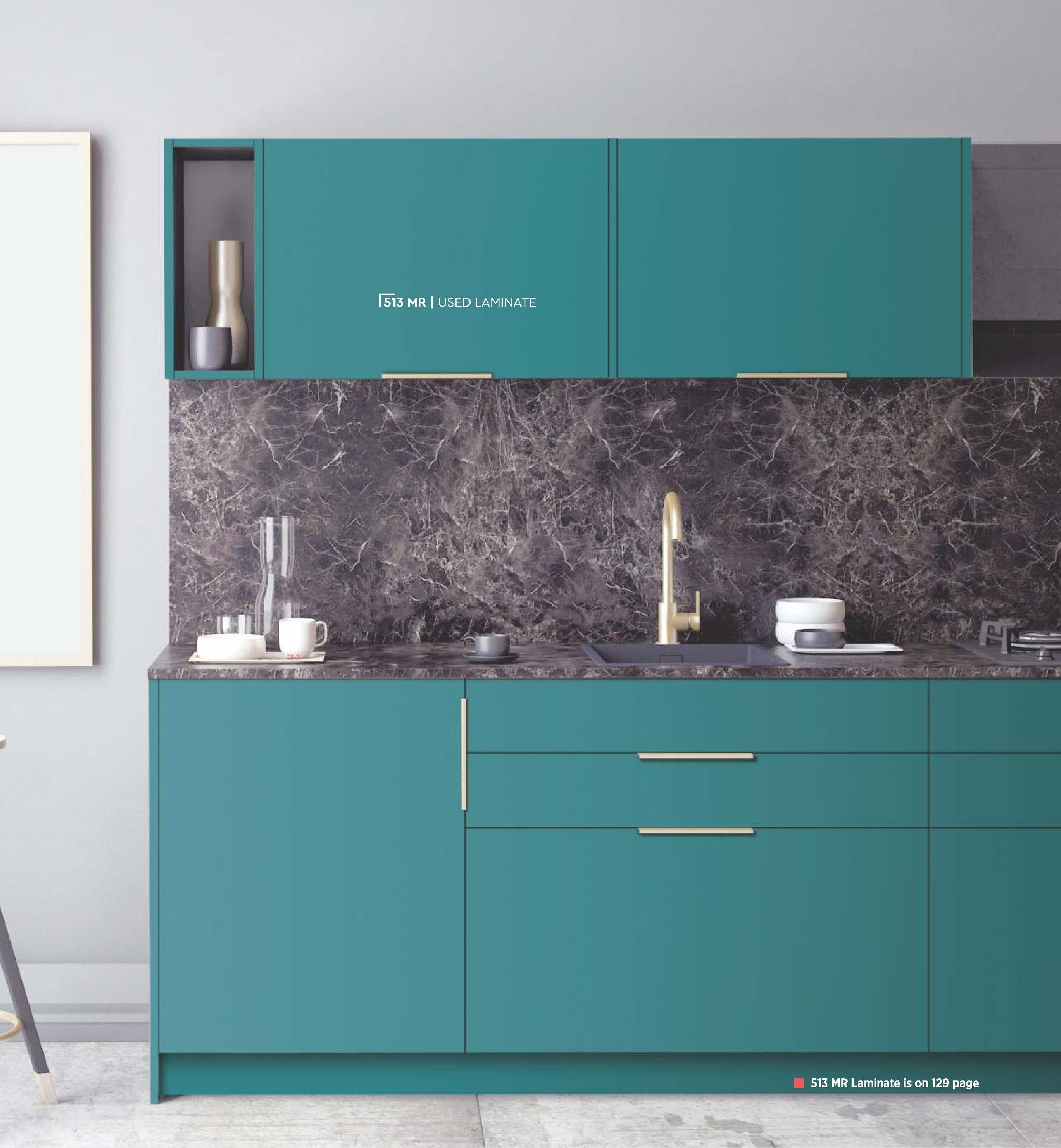 Seaside Turquoise Plain Laminate 8x4 ft High Gloss 1 mm - 513 MR