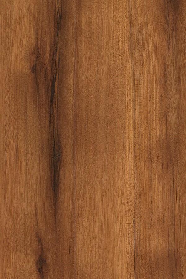 Brown wood laminate with suede finish and wood grain texture, showing vertical lines and darker streaks.