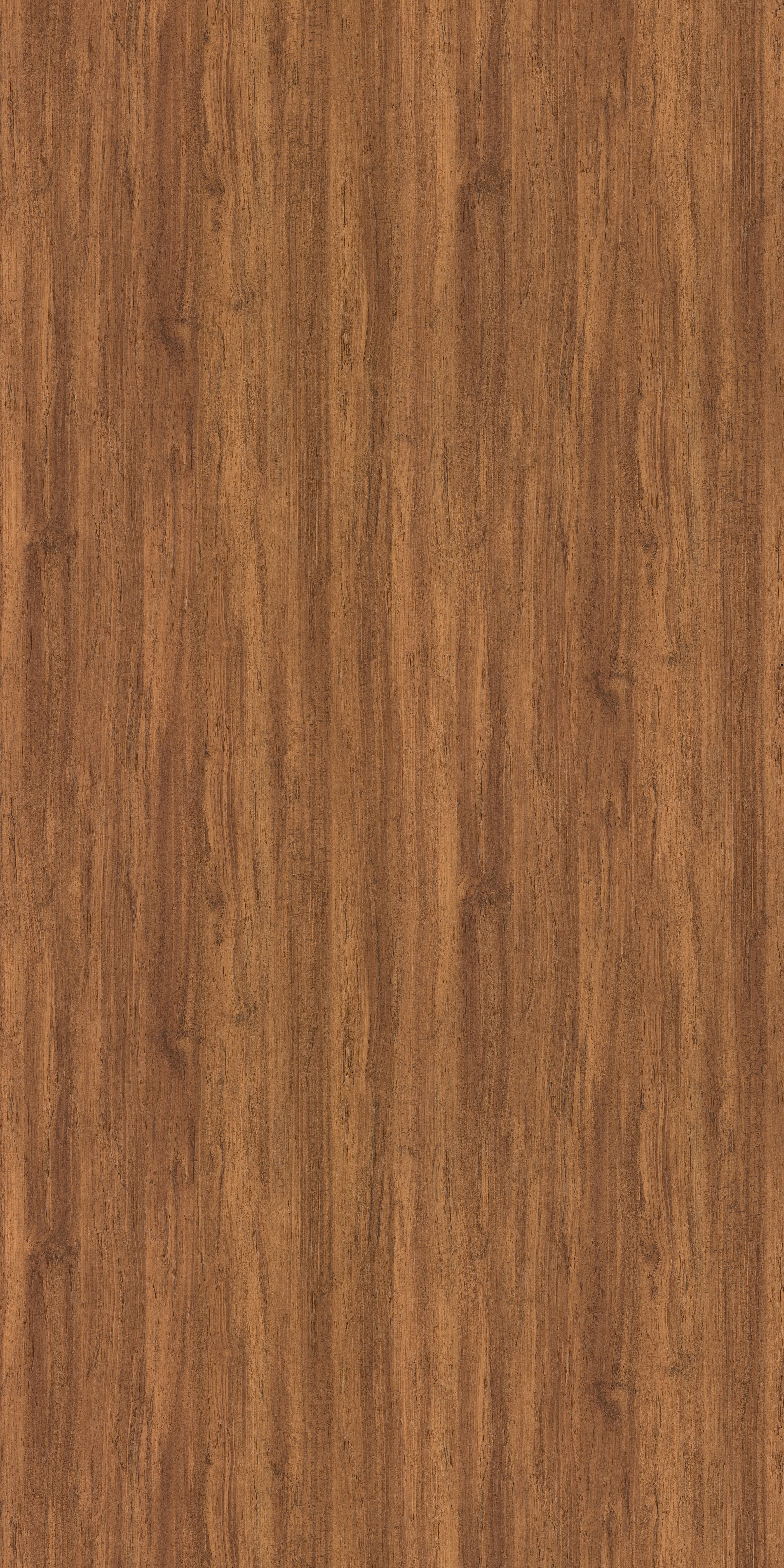 Brown wood grain laminate with textured finish and vertical wood pattern