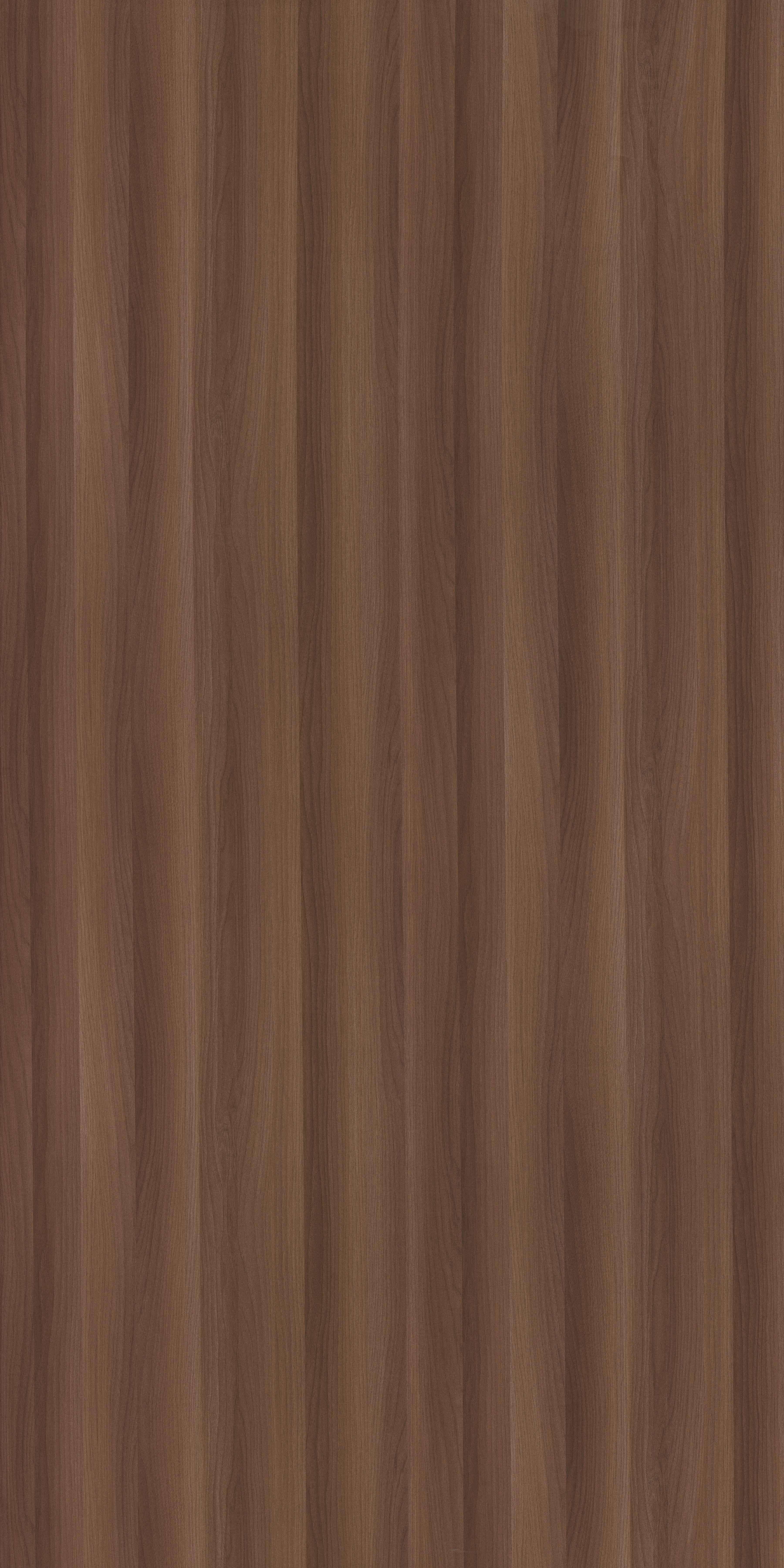 Brown wood laminate with suede finish and wood grain texture, showing vertical lines and subtle sheen, decorative laminate