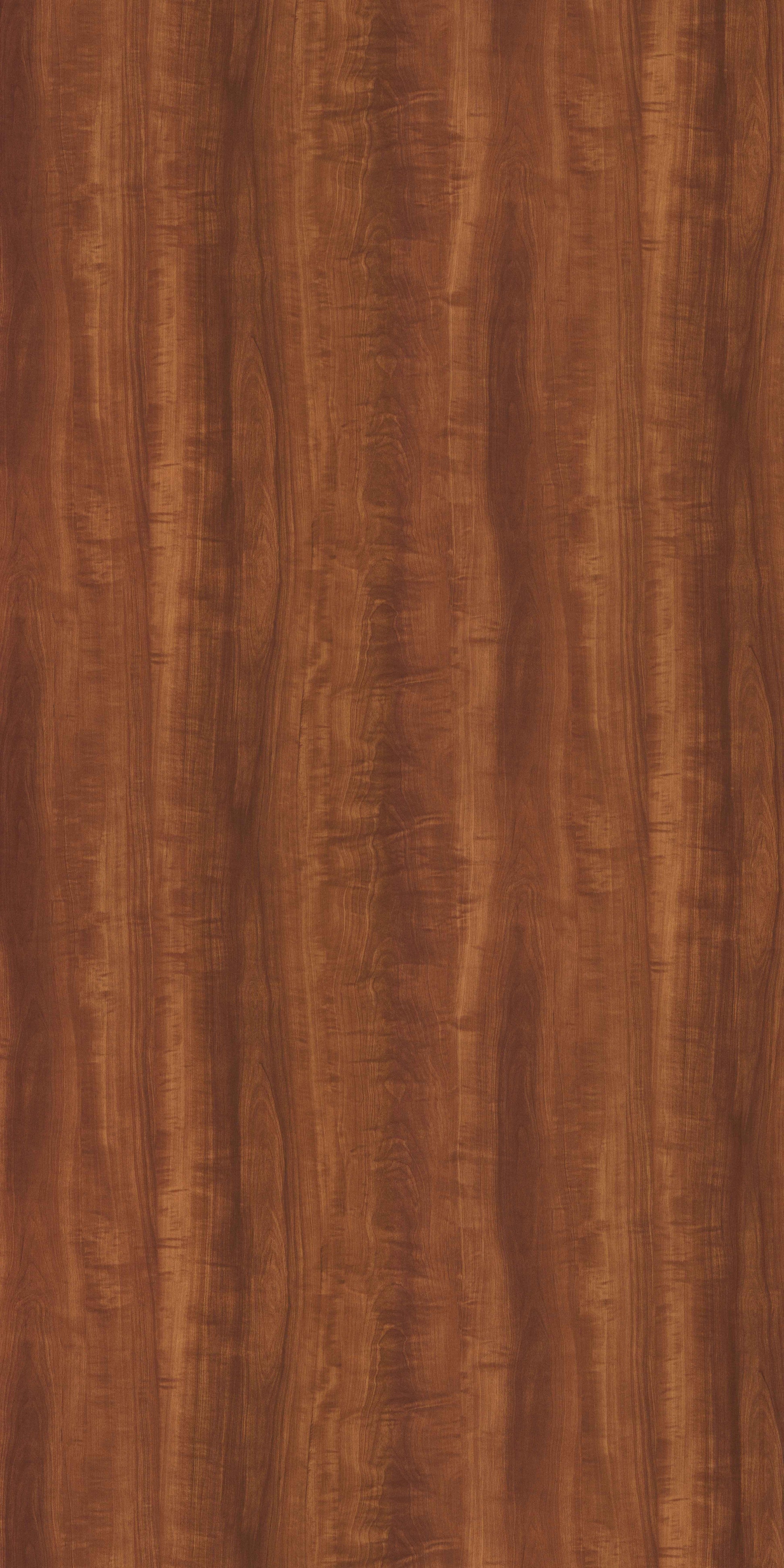 Brown wood grain laminate with textured finish and natural wood pattern and vertical grain direction