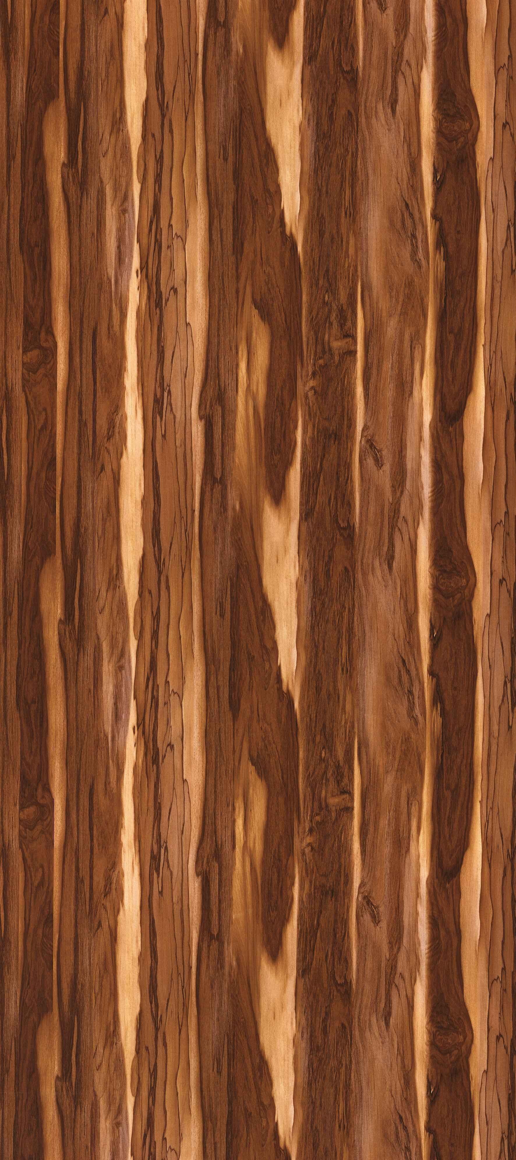 Brown wood grain laminate with textured finish and vertical wood pattern.