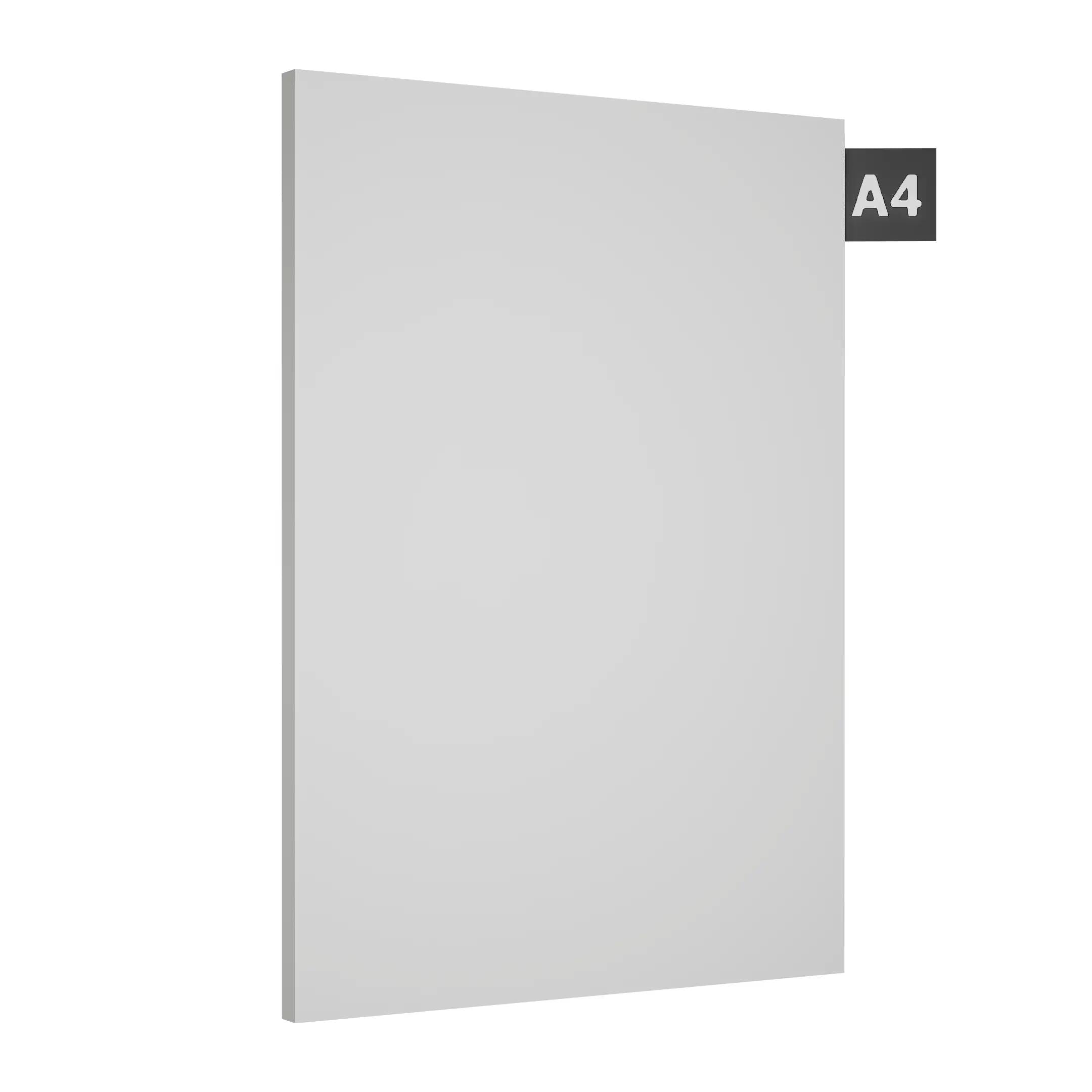 Ivory plain laminate sheet with textured finish and visible edge, shown at an angle with A4 size indicator.