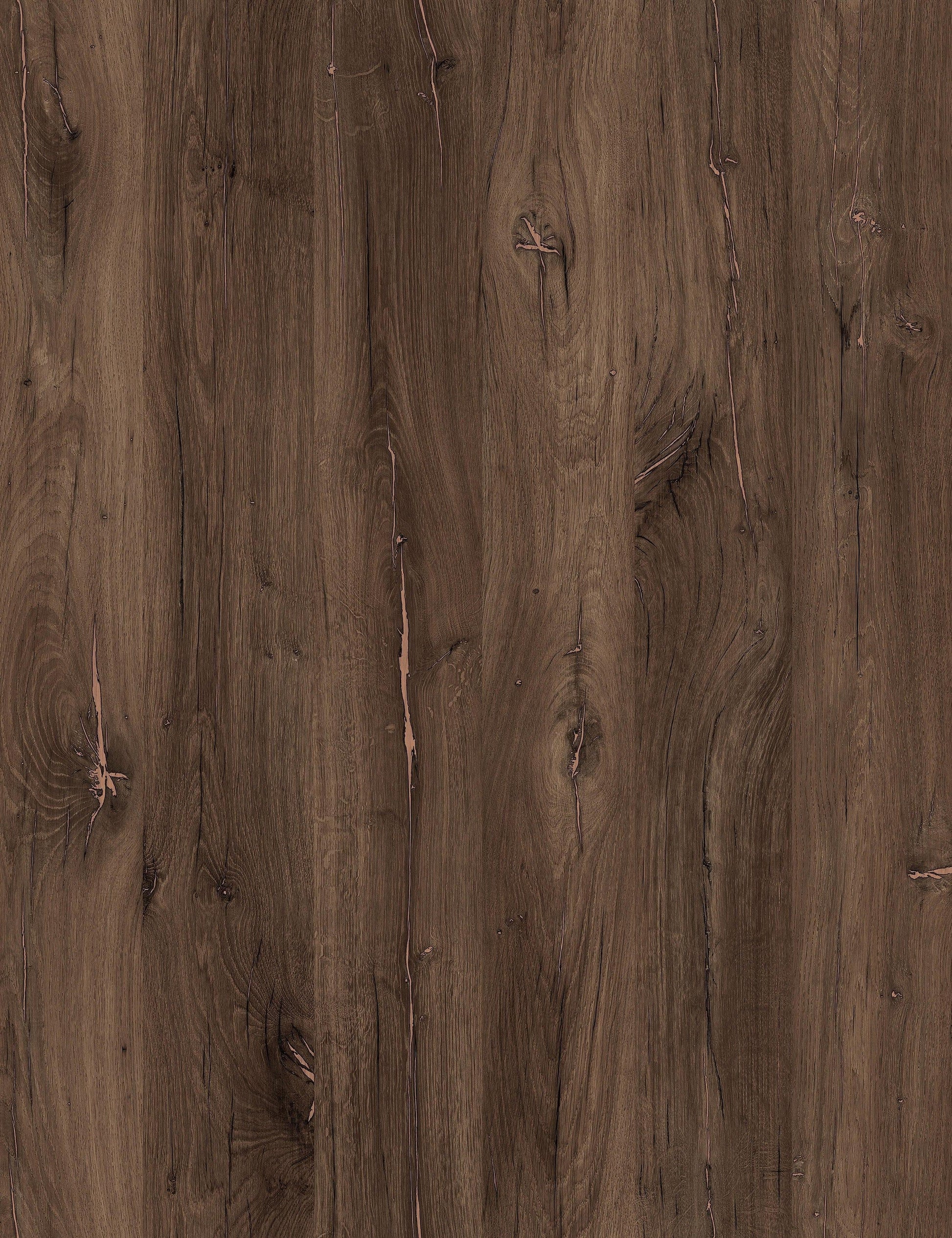 Brown wood grain laminate with textured finish and natural knots and grain variations visible on the surface.