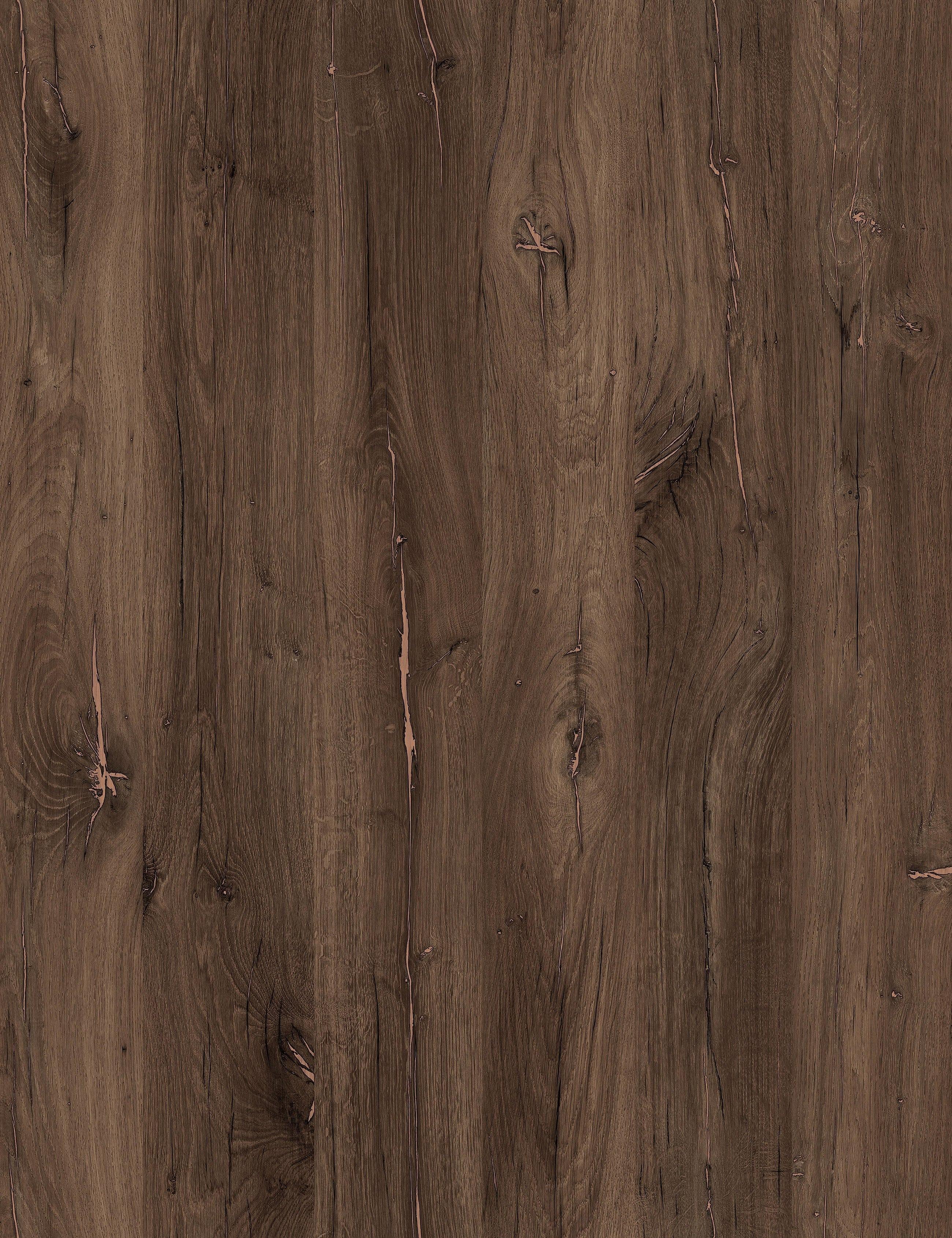 Brown wood grain laminate with textured finish and natural knots and grain variations visible on the surface.