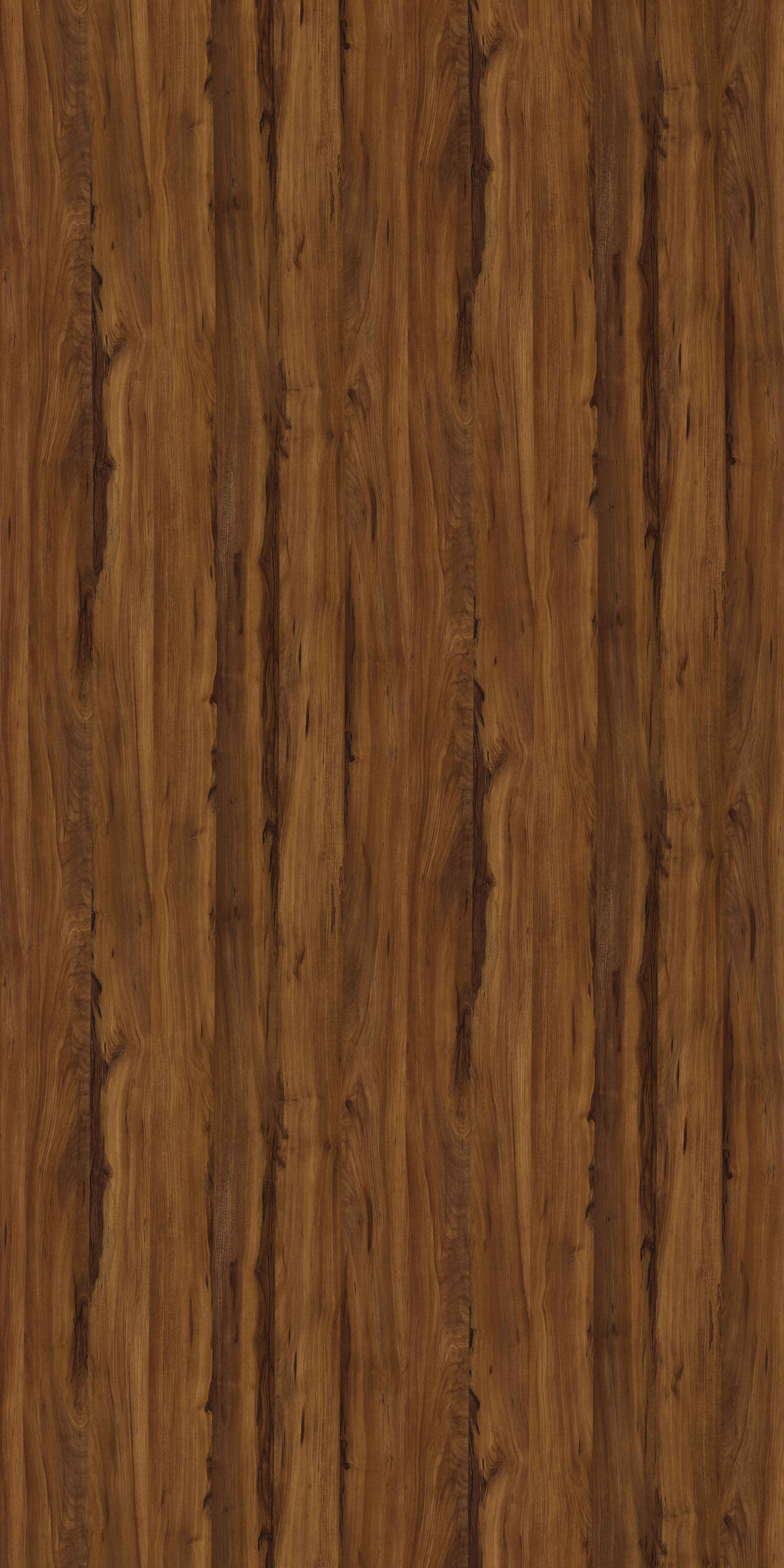Brown wood laminate with textured finish and natural grain pattern, featuring vertical wood strips and subtle texture