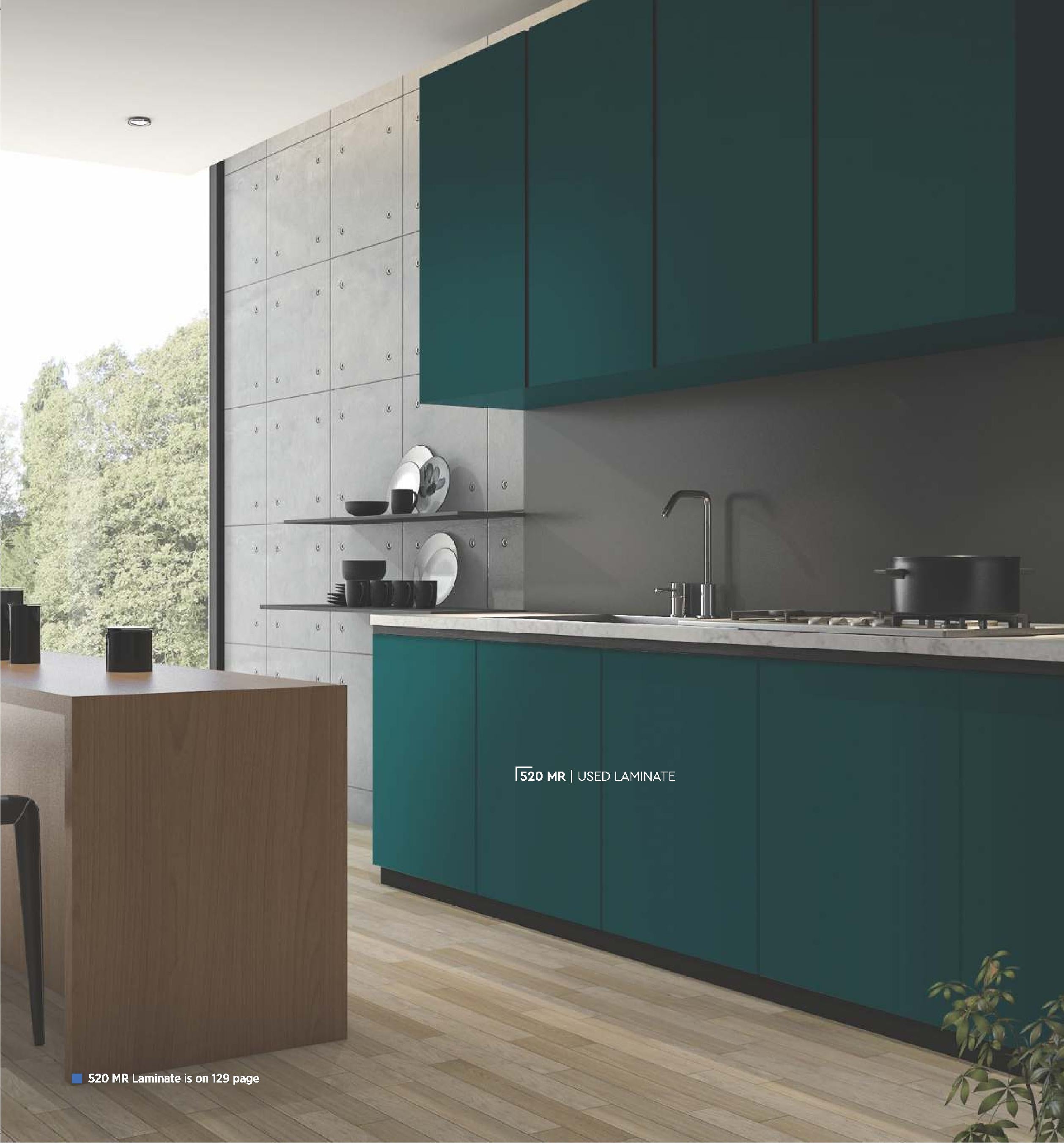 Deep Turquoise Plain Laminate 8x4 ft High Gloss 1 mm - 520 MR