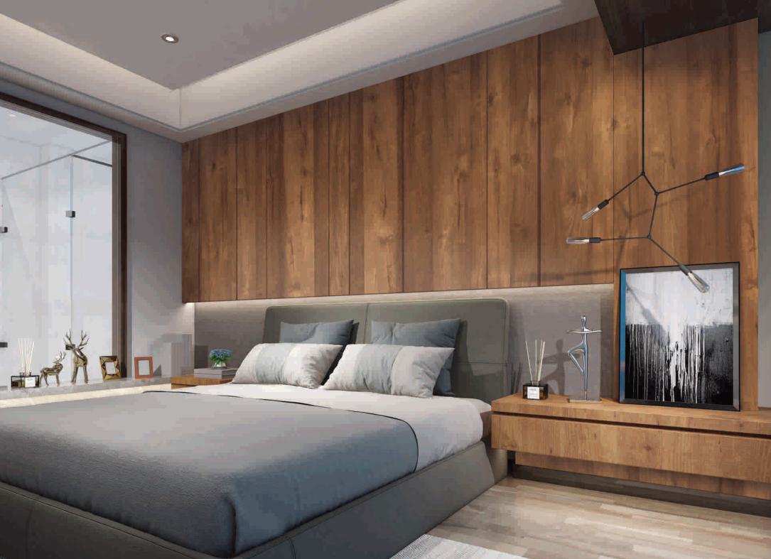 Smoke Walnut Wood Laminate 8x4 ft Texture 1 mm - 520 ZO