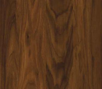 Brown wood grain laminate with textured finish and dark brown swirling pattern, showing wood-like appearance and natural