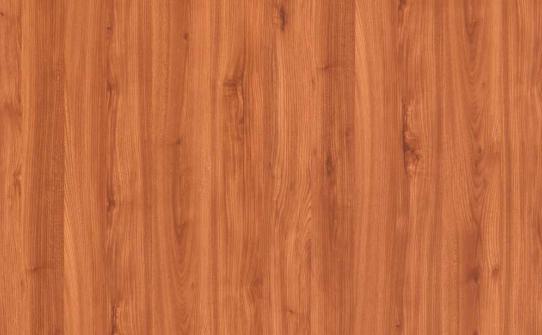Brown wood grain laminate with textured finish and vertical wood pattern, showing natural knots and grain details.