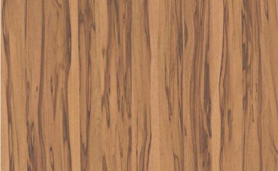 Brown wood grain laminate with textured finish and dark streaks, showing a wood appearance with vertical grain pattern.