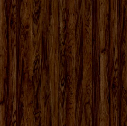 Brown wood grain laminate with textured finish and dark swirling pattern, showcasing wood appearance and vertical grain