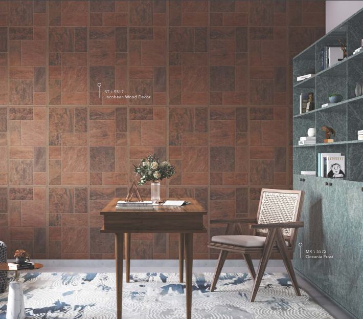 Jacobean Decor Wood Laminate 8x4 ft Texture 1 mm - 5517 ST