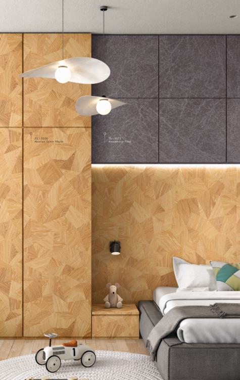 Abstract Salem Maple Wood Laminate 8x4 ft Texture 1 mm - 5538 ZG