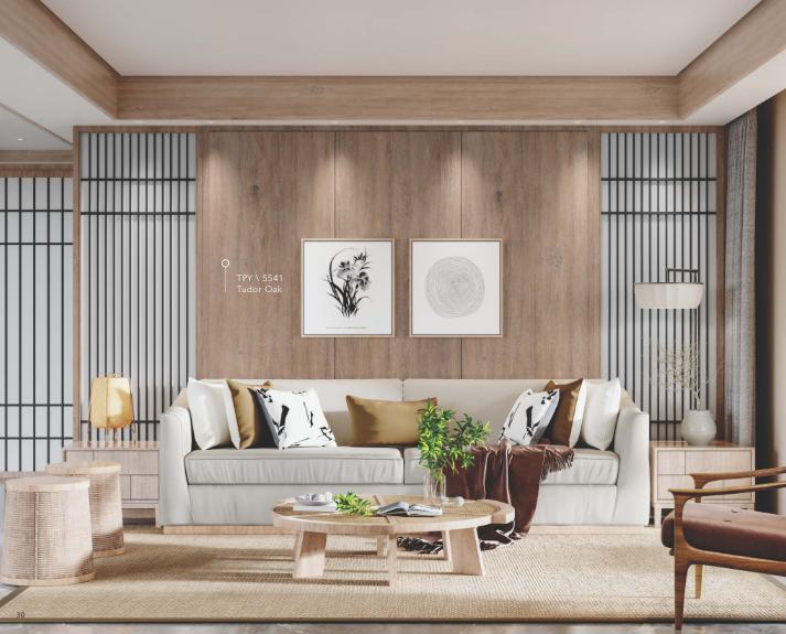 Tudor Oak Wood Laminate 8x4 ft Texture 1 mm - 5541 TPY