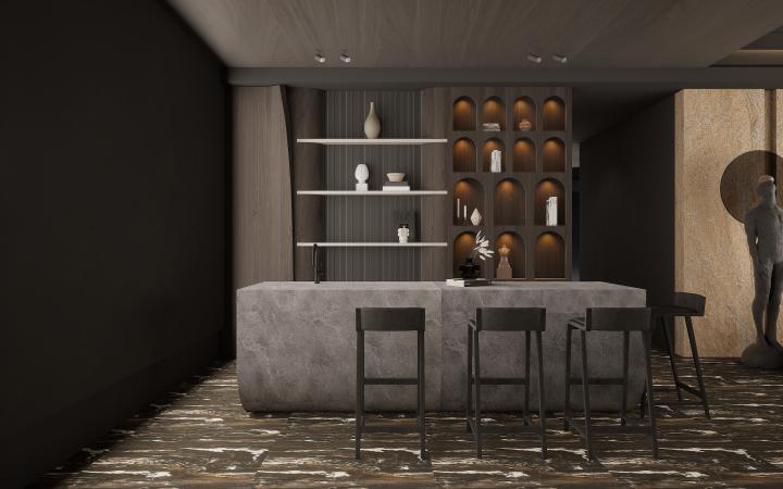 Grey Marquina Marble & Stone Laminate 8x4 ft 1 mm - 5572 STN