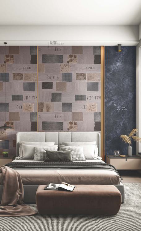 Florid Decor Grey Designer Laminate 8x4 ft Texture 1 mm - 5581 N