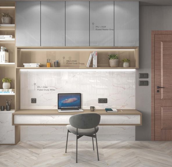 Dusty Miller Fluted Laminate 8x4 ft Texture 1 mm - 5586 PFL