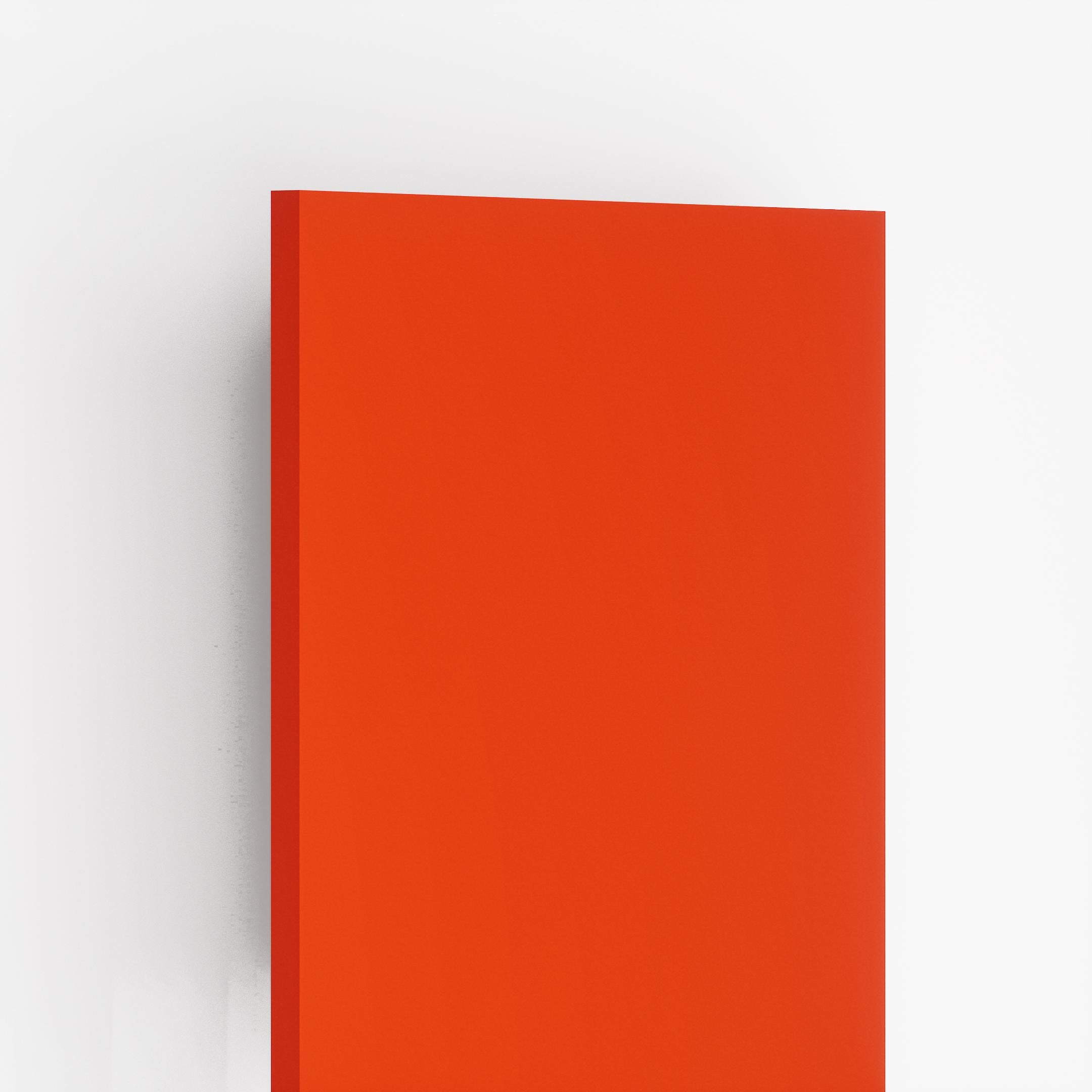 Saffron plain laminate with suede finish and visible edge thickness, showing matte texture on surface and side view.