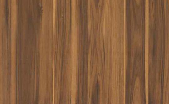 Brown wood grain laminate with textured finish and vertical wood pattern, showing natural wood appearance and varying shades.