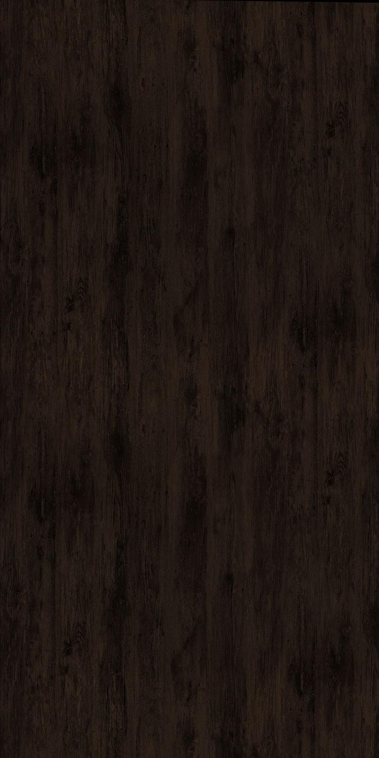 Dark brown wood grain laminate with textured finish and visible wood pattern and grain details