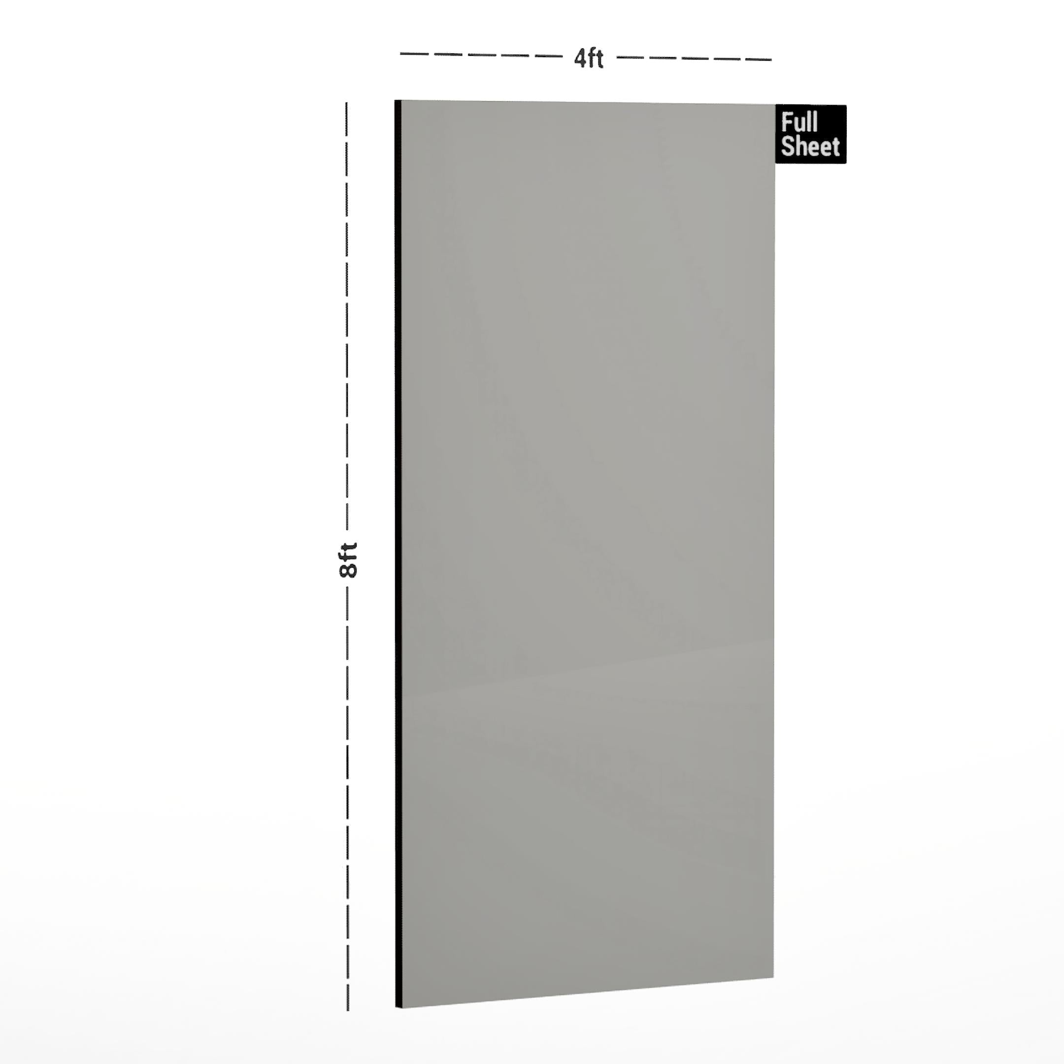 Silver Grey Plain Laminate 8x4 ft High Gloss 1 mm - 602x MR