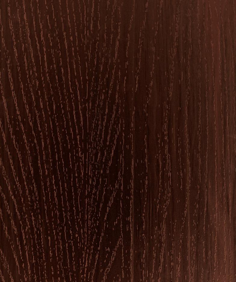 Brown wood grain laminate with textured finish and vertical wood pattern.
