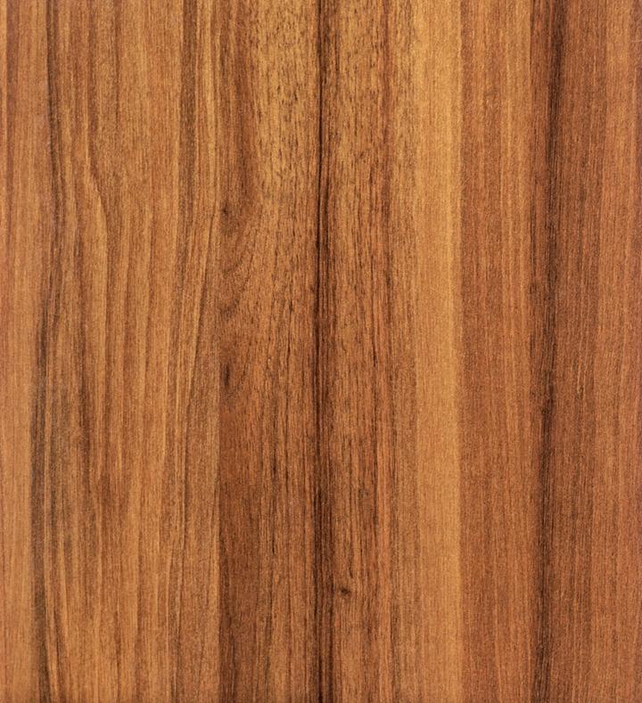 Brown wood grain laminate with suede finish and vertical wood pattern texture