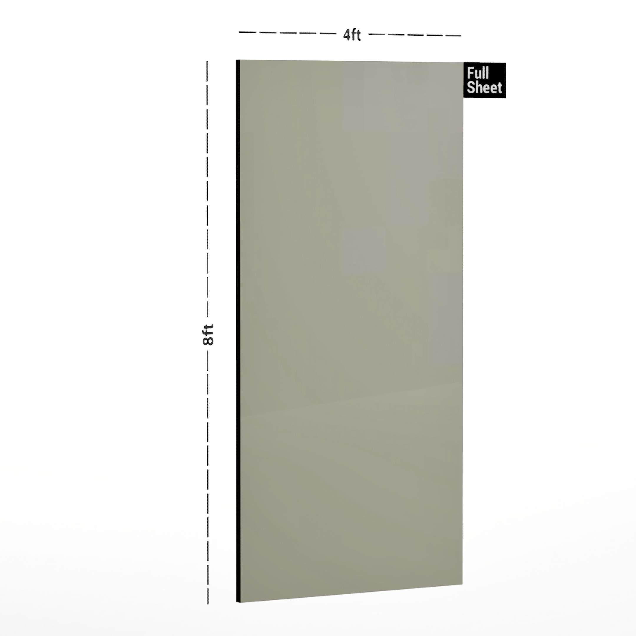 Pebble Grey Plain Laminate 8x4 ft High Gloss 1 mm - 614x LN