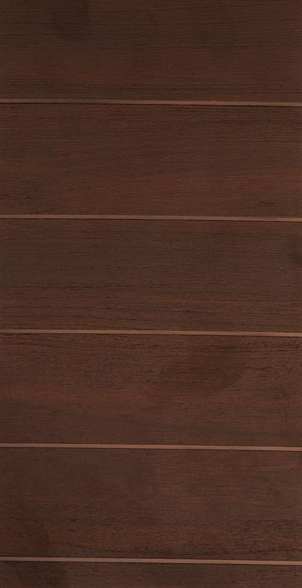 Brown wood grain laminate with textured finish and horizontal planks.