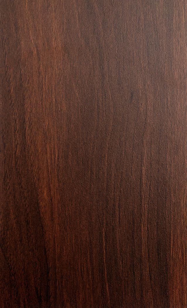 Brown wood grain laminate with suede finish and vertical wood texture pattern