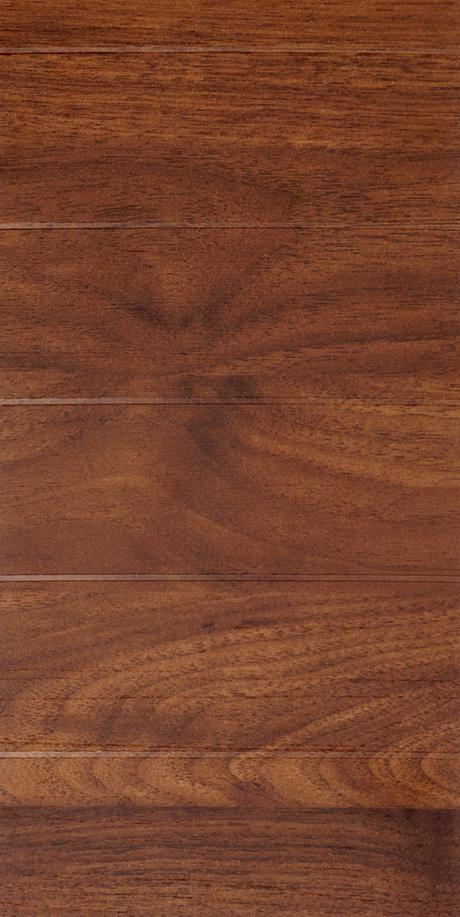 Brown wood grain laminate with textured finish and horizontal planks, showing wood pattern and grain details.