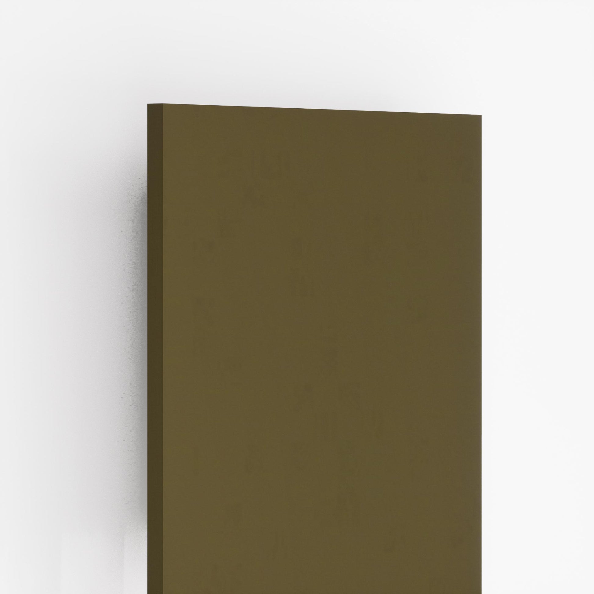 Brown plain laminate sheet with smooth matte finish and visible edge, showcasing its thickness and uniform color.