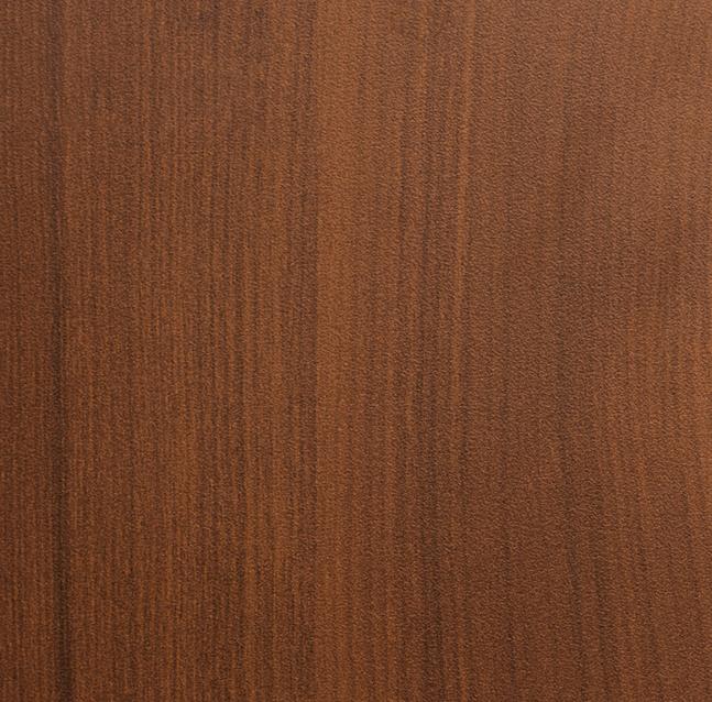 Brown wood laminate with chevron pattern and suede finish, showing textured wood grain and vertical lines.