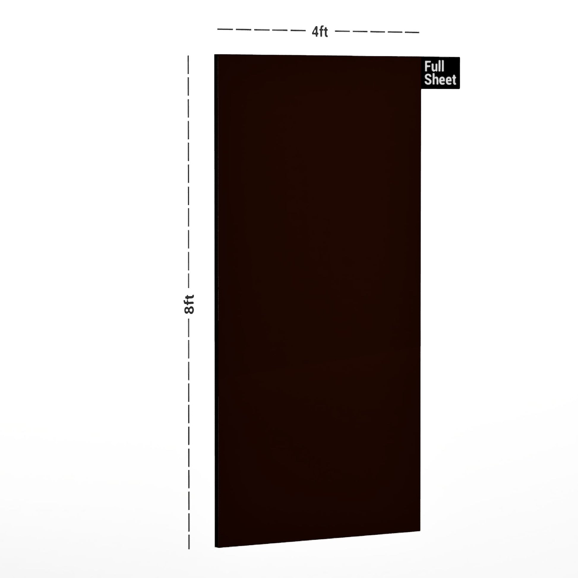 Brown plain laminate sheet 8x4 ft with smooth finish and no pattern or texture visible in digital illustration.
