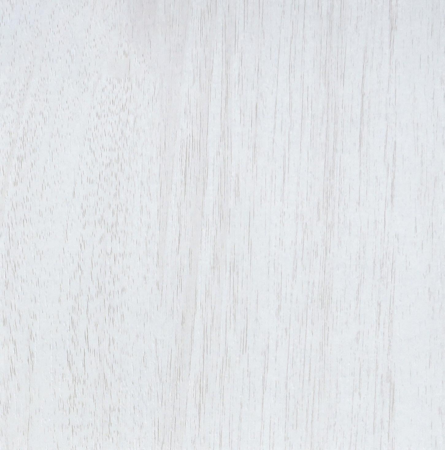 White wood grain laminate with textured finish and vertical grain pattern