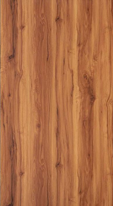 Brown wood grain laminate with textured finish and natural wood pattern visible in vertical planks.