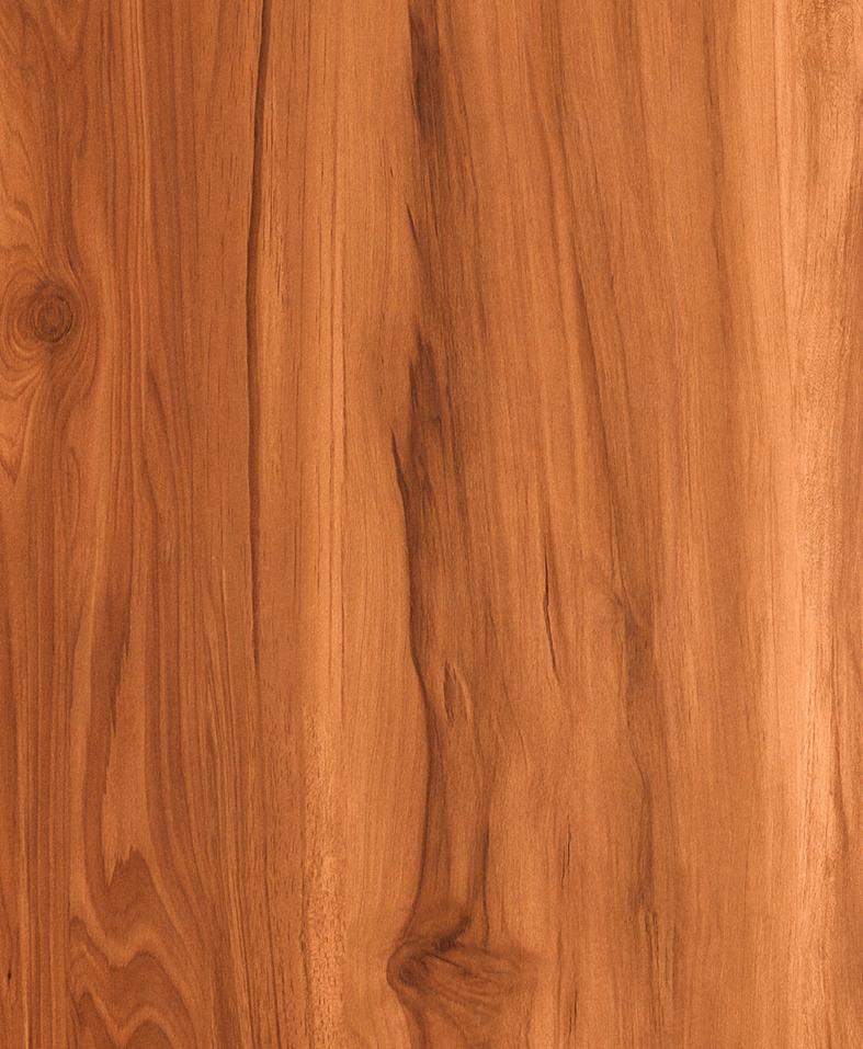 Brown wood grain laminate with suede finish, showing natural texture and wood pattern with visible knots and grain variations