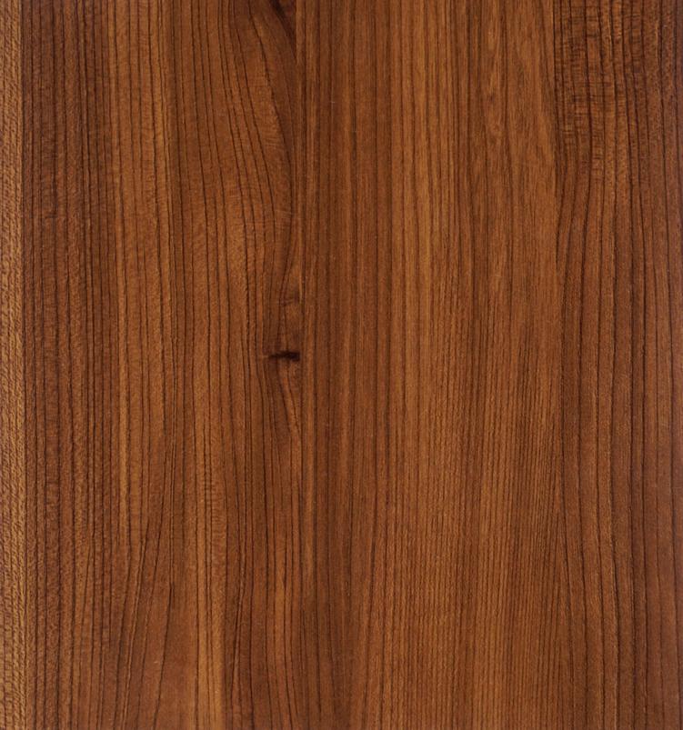 Brown wood grain laminate with suede finish and vertical wood pattern texture