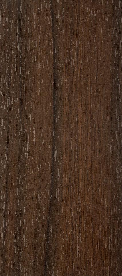 Brown wood grain laminate with textured finish and vertical wood pattern, showing natural grain details and texture