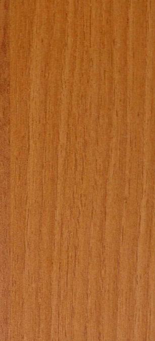 Brown wood grain laminate with suede finish and vertical wood pattern texture