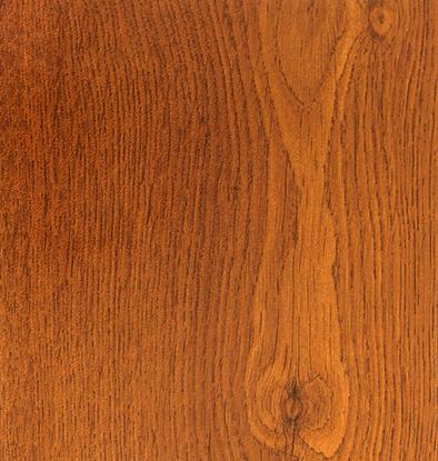 Brown wood grain laminate with textured finish and visible wood knots and grain pattern.