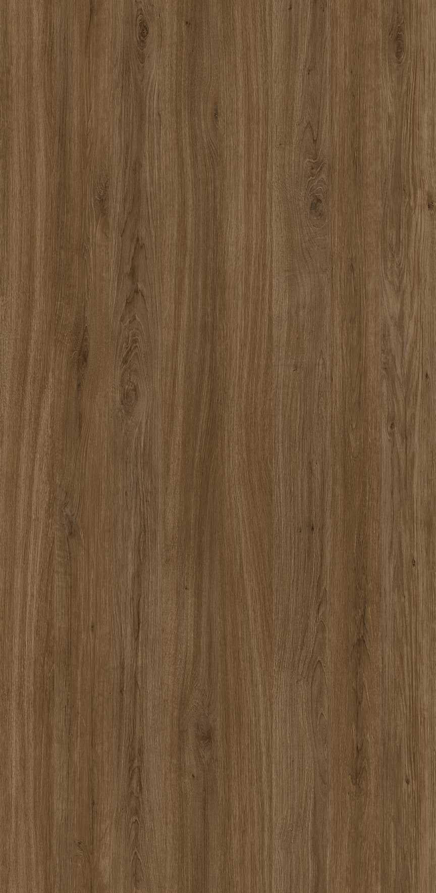 Brown wood grain laminate with textured finish and visible knots, showcasing a natural wood appearance.